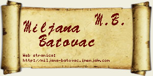 Miljana Batovac vizit kartica